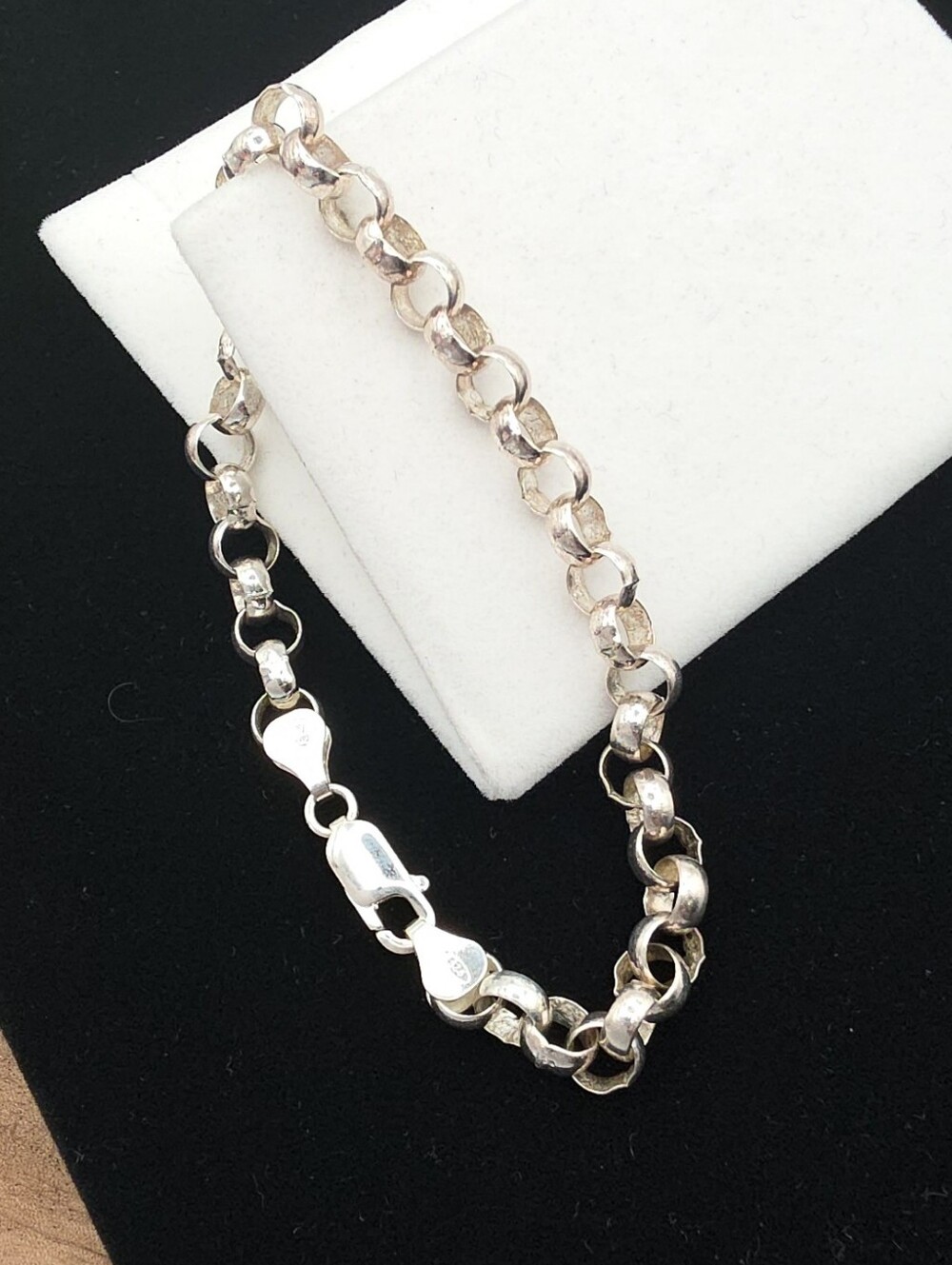 Vintage 925 Sterling Silver Rolo Link Chain Bracelet